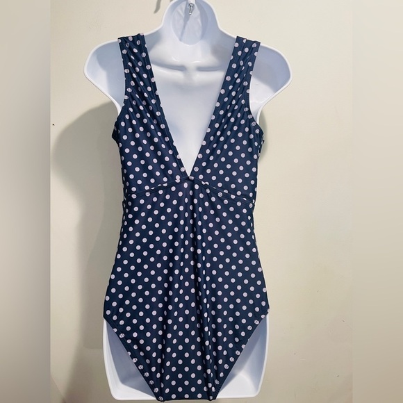 Kona Sol Swim Knot Front Dot High Coverage Swimsuit Medium - Picture 5 of 16